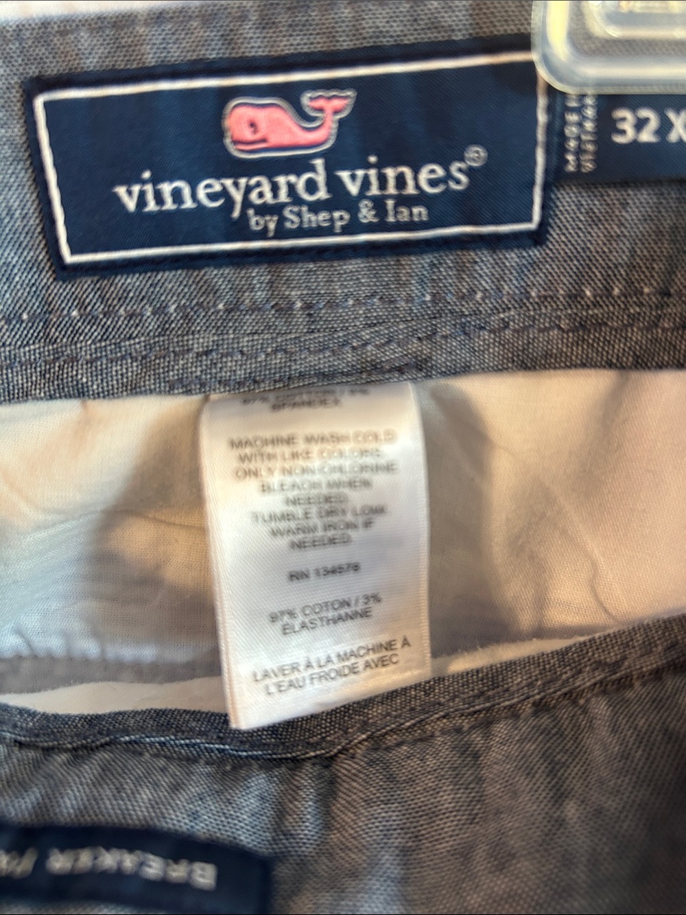 Vineyard Vines Blue and White Seersucker Chinos 32x30 - Picture 3 of 9